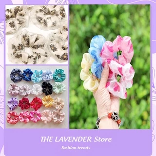 Dây cột tóc vải scrunchies phi bóng, dây cột tóc hoa cúc, đồ buộc tóc scrunchies, phụ kiện tóc