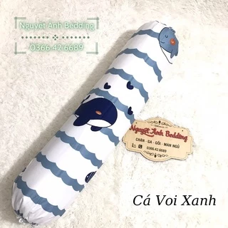 (Xả hàng) 🎋 Vỏ gối ôm cotton poly. Áo bọc gối dài nhiều mẫu đẹp dễ thương mẫu Cá voi xanh - chat shop xem thêm mẫu