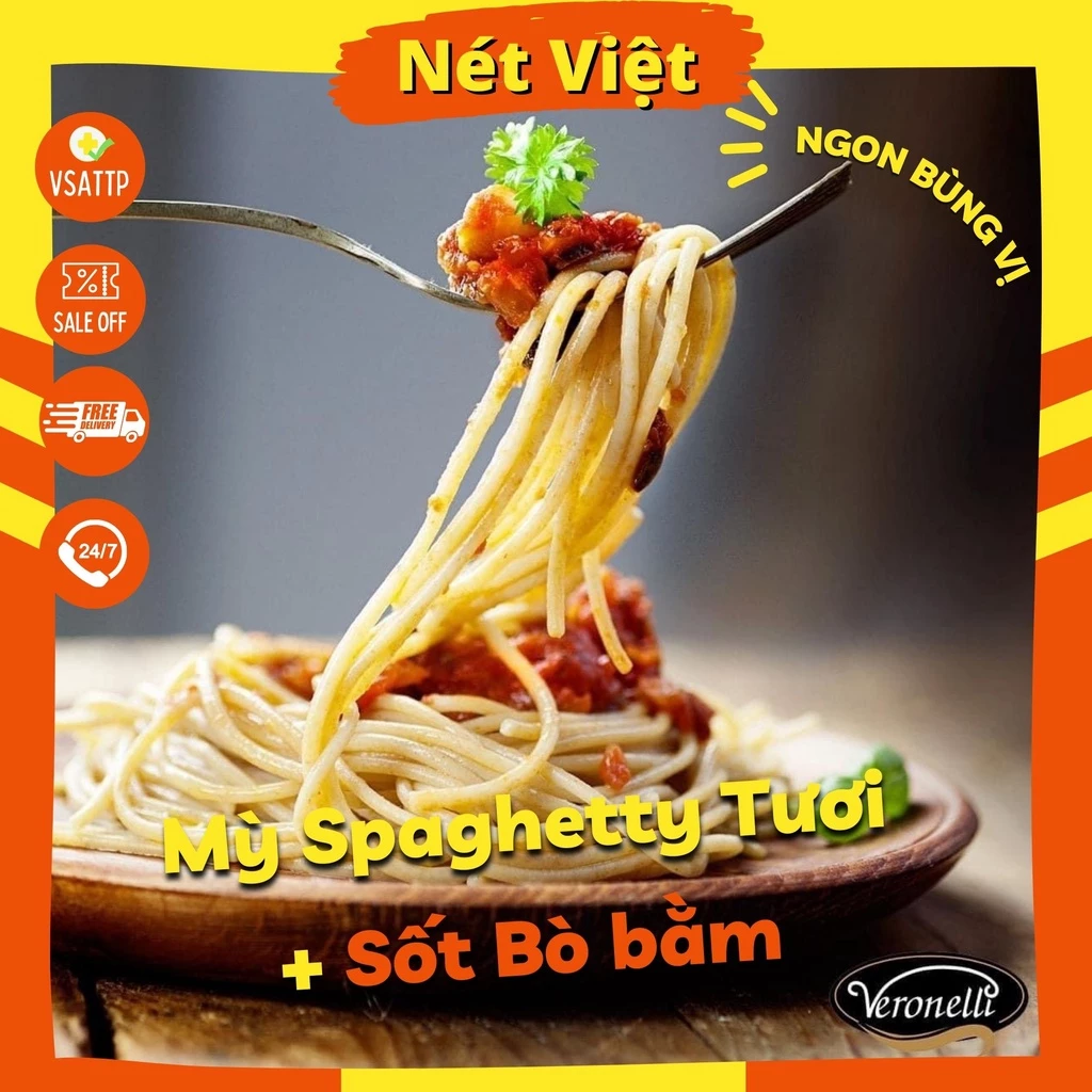 Mỳ Ý Spaghetty tươi sốt bò bằm set 300g ăn liền