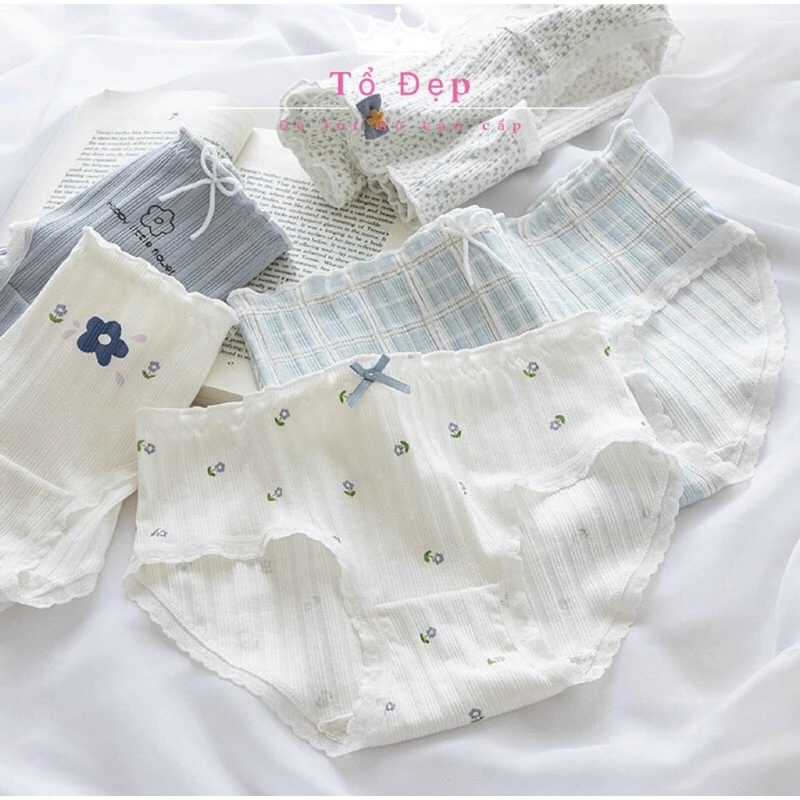 Đồ lót nữ cao cấp / Set 5 Quần lót nữ cotton cao cấp họa tiết dễ thương phong cách Hàn Quốc