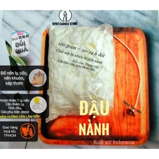 100-200 gram SÁP ĐẬU NÀNH làm nến thơm tự nhiên TẶNG kèm DÂY TIM KHÔNG KHÓI