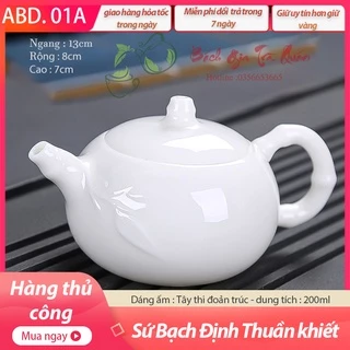 🍀 SIÊU KHUYẾN MÃI 🍀4 Mẫu Ấm Trà Sứ Bạch Định Thấu Quang - ABD.01