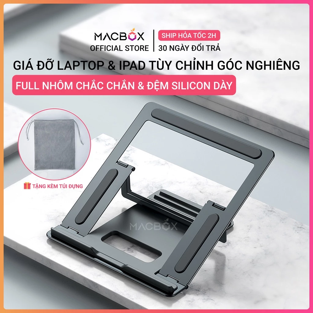 Giá đỡ Laptop, Macbook, Ipad - Đế tản nhiệt kê laptop có thể gấp gọn CT8-01 kích thước lớn