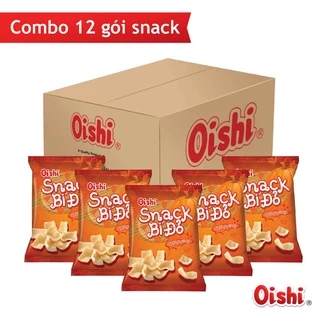 Combo 12 gói Oishi Snack Bí Đỏ Vị Bò Nướng (68g/ gói)