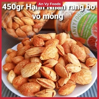 Hạt Hạnh nhân rang bơ vỏ mỏng 500gr, giòn béo thơm ngon ( Ăn vặt AnVy Foods )