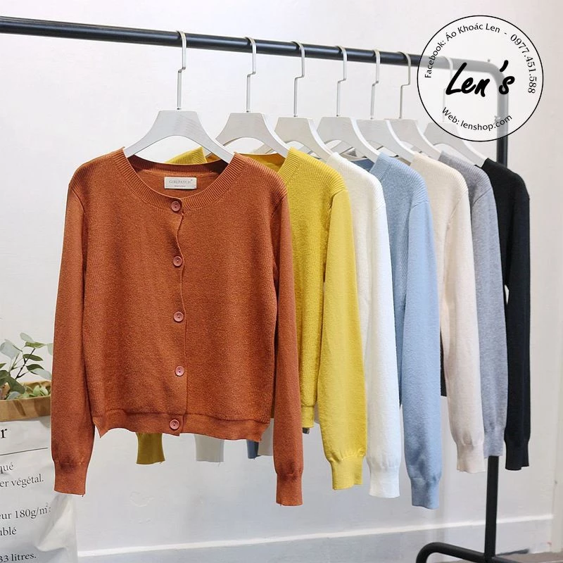 Áo Khoác Len Nữ Cardigan Cổ Tròn Len Mịn Cao Cấp