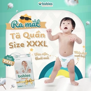 [Siêu Sale][Chính hãng][Mua là có quà]Tã Quần Babies Organic Size XXXL38 (>18kg)Tinh Chất Lô Hội, Thấm Hút Nhanh