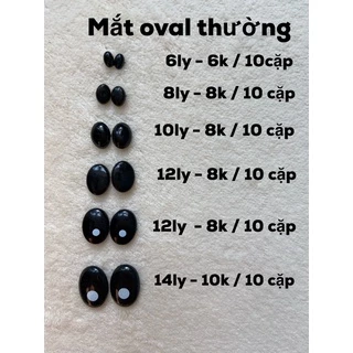 mắt oval và mắt tròn đốm ( set gồm 10 cặp)