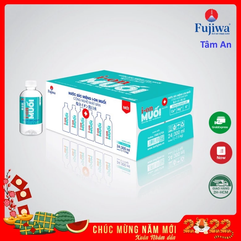 1 Thùng nước muối công nghệ Nhật Bản - Nước súc miệng ion Muối Fujiwa mới 300ml – Thùng 24 chai