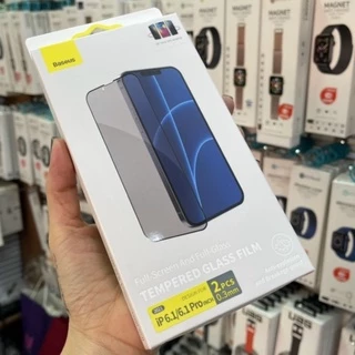 Combo 2 miếng Kính cường lực chống nhìn trộm Baseus cho iphone 13 Mini, 13/13 Pro, 13 Pro Max Full