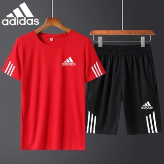 Adidas Set Đồ 2 Món Gồm Áo Thun + Quần Ngắn Lưng Thun Cho Nam Size M-6XL