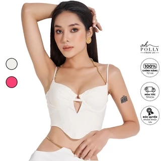 Oh Polly - Áo 2 dây corset cúp ngực, khoét ngực sang chảnh sexy