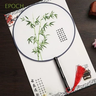 Epoch Quạt Cầm Tay Hình Tròn Bằng Lụa Thêu Họa Tiết Phong Cách Vintage Dùng Làm Đạo Cụ Múa/Chụp Ảnh