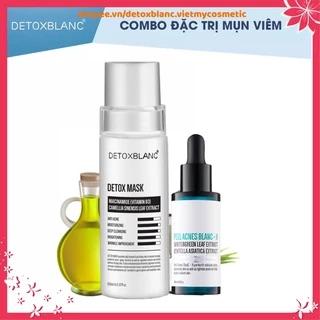 [Chính hãng]Combo loại bỏ mụn thâm và tái tạo da Detoxblanc (DETOX MASK 150ML+PEEL ACNES H 30ML)