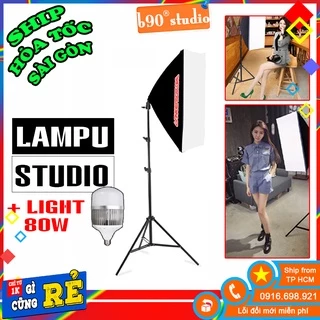 Bộ Kit Trợ Sáng Studio 50x70 Cm Soft Box Kèm Bóng Đèn Led 80w Live Stream Quay Video Làm Vlogs..