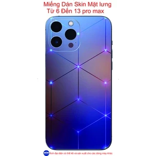 Miếng Dán Skin mặt lưng iphone 6 đến 13 pro max, chống xước, hình ảnh sắc nét...