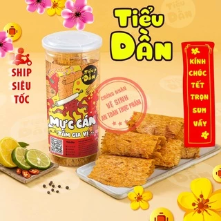 Mực cán tẩm gia vị hũ lớn 180g Tiểu Dần đồ ăn vặt Hà Nội vừa ngon vừa rẻ