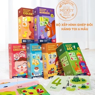 XẾP HÌNH Ghép đôi - Puzzle 2 mảnh cho bé từ 18 tháng tuổi chính hãng TOI nhiều chủ đề