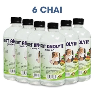 Combo 6 chai Dung dịch sát khuẩn Smart A 500ml - Nước anolyte khử khuẩn da, vệ sinh mũi họng - An toàn cho family