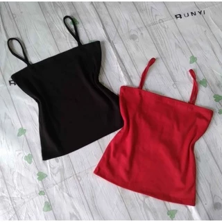 Áo thun Nữ Croptop ngang siêu rẻ, áo 2 dây sợi bún 35kg_55kg