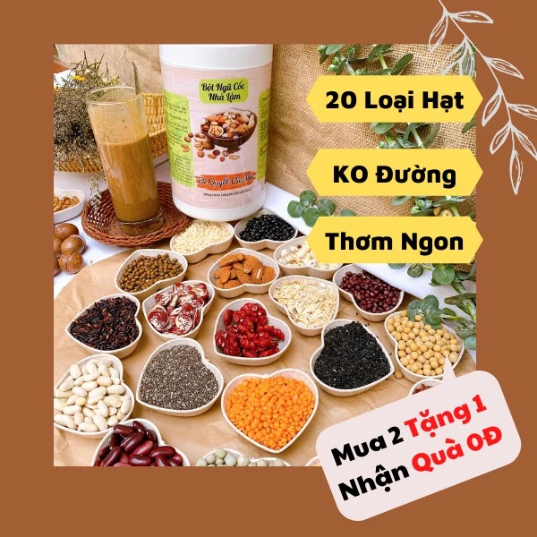 Ngũ Cốc Dinh Dưỡng 20 Loại Hạt 💥Bột Ngũ Cốc Lợi Sữa Cho Bà Bầu Tăng Cân Giảm Cân - MUA 2 TẶNG 1 (Handmade Granola Shop)