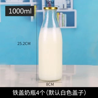 CHAI THỦY TINH ĐỰNG SỮA NẮP THIẾC 1000ML