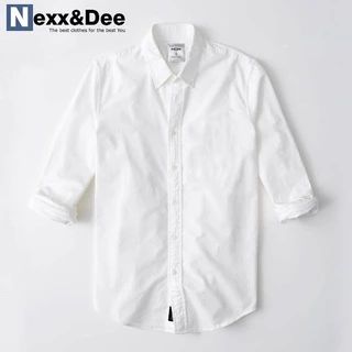 Áo sơ mi nam tay dài màu trắng công sở vải oxford denim Nexx&Dee -SM03