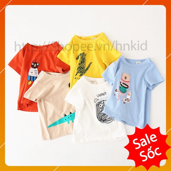 [FREESHIP-50K] Áo Phông Cộc Tay Chất Thun Lạnh Họa Tiết Động Vật (Bộ Tam Hổ-Sư Tử-Khủng Long) Cho Bé