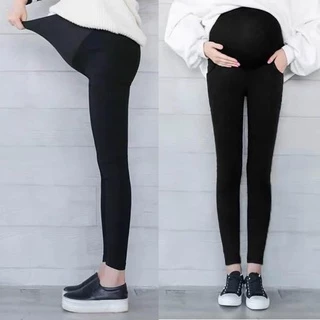 Quần bầu legging có túi, Quần tregging bầu vải Umi Hàn co dãn