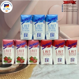 Sữa Tươi Promess PHÁP, Không Đường, Ít Béo, nguyên kem 200ml cho bé Từ 2 tuổi trở lên-thùng 24 hộp