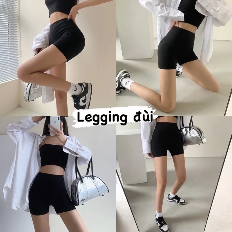 [SẴN/VIDEO] QUẦN LEGGING NGẮN ĐÙI CO DÃN ÔM BODY LOẠI 1 SIÊU DÀY DẶN