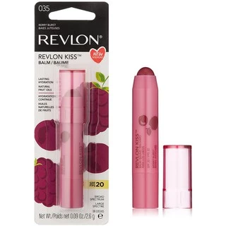 (Date 10/2025) Son dưỡng chống nắng màu đỏ mâm xôi Revlon Kiss Lip Balm SPF 20 màu 035 Berry Burst