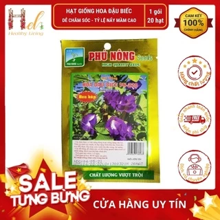 Hạt Giống Hoa Đậu Biếc (KÉP) 20 Hạt Hoa Nhiều, Dễ Trồng - Trồng Hạt Giống Rau Củ Quả Bằng Đất Sạch, Xơ Dừa, Mùn Dừa