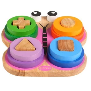 Đồ chơi gỗ Winwintoys - Bộ đồ chơi thông minh xếp hình trụ đế hình bướm.
