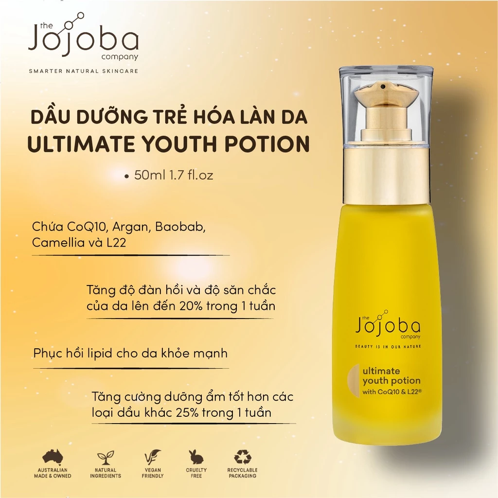 Dầu dưỡng trẻ hóa làn da Ultimate Youth Potion 50ml - The Jojoba Company