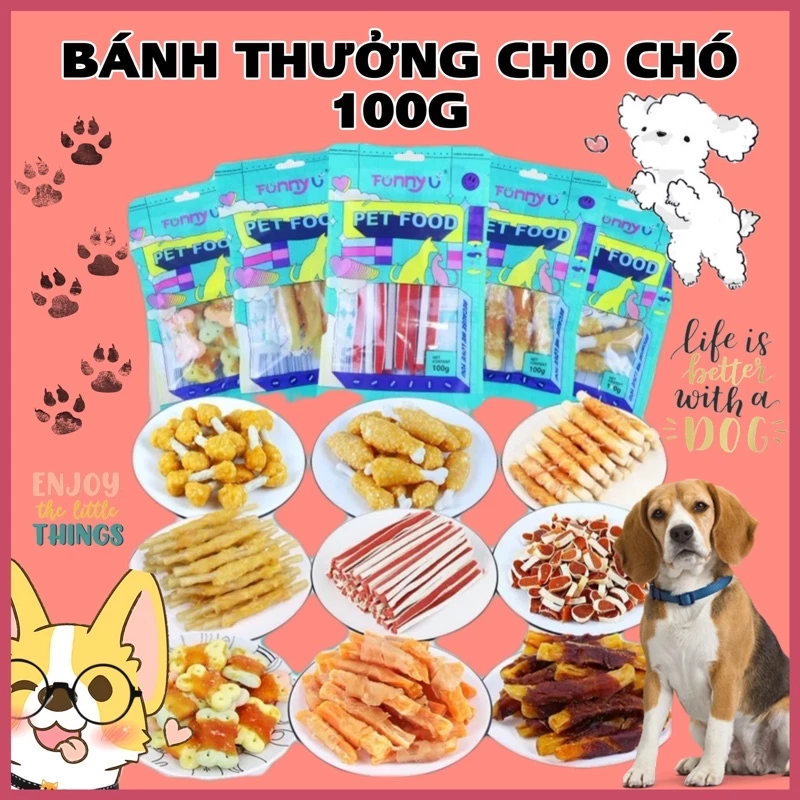 Sỉ lẻ Bánh thưởng/ Ăn Vặt cho chó cao cấp 100g