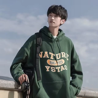 Áo Hoodie Nam Màu Xanh Lá Cây In Chữ Phong Cách Hàn Quốc Unisex hoodie nữ form rộng hoodie nỉ bông áo hoodie nữ có mũ