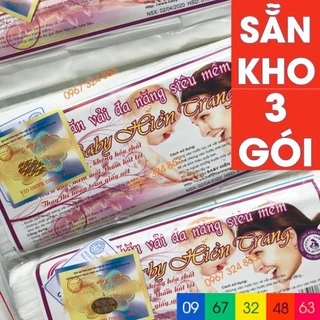 Combo 3 gói khăn giấy khô đa năng BABY HIỀN TRANG siêu mềm cho bé