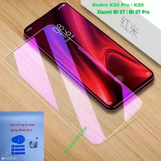 Cường lực Redmi K30 / K20 Pro / K30 Pro / K20 / K40 / Mi 9T / Poco X3 Tím chống tia UV hại mắt chất đẹp ( tặng keo mép )