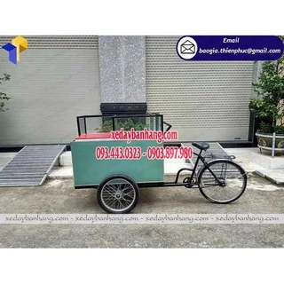 Mẫu xe bán hàng rong đẹp, xe đạp bán thức ăn nhanh, xe bán hàng lưu động - xedaybanhang.com