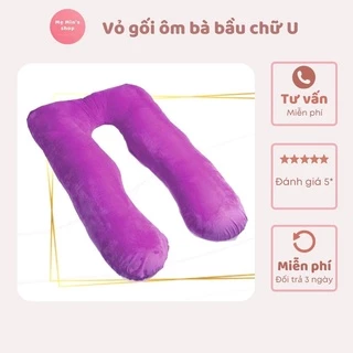 Vỏ gối bà bầu chữ U vải nhung cao cấp - Mẹ Min's Shop