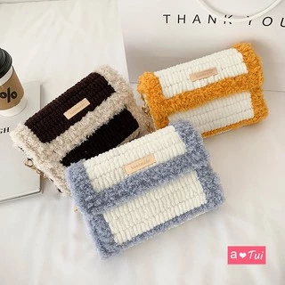 [Có video hướng dẫn] Túi handmade tự đan len viền xù chữ bé