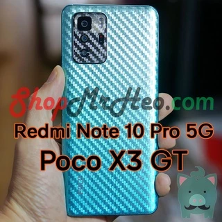 Skin Dán Mặt Sau Lưng Vân 3D Poco X3 GT - Poco X3 Pro - X3 NFC (Carbon, Hình hộp, nhám, vân da)