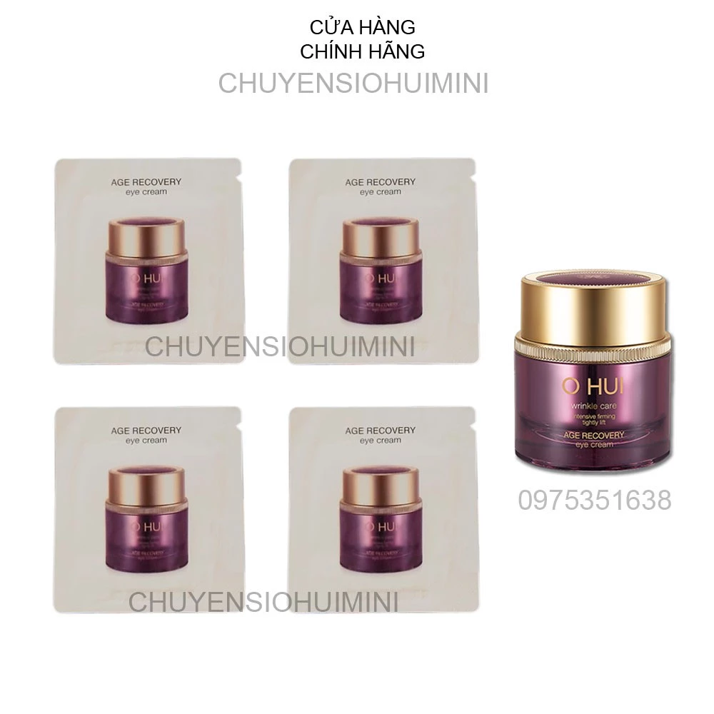 Gói kem dưỡng mắt Ohui tím, giảm nhăn thâm và bọng mắt - Ohui Age Recovery Eye Cream