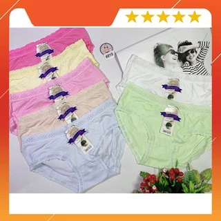 (Giá Rẻ) Set 10 quần lót cotton phối ren đùi size 40-55kg