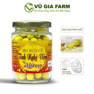 Tinh Nghệ Viên Mật Ong Nguyên Chất Vũ Gia 100gr + Tặng 5 Mặt Nạ Giấy Đắp Mặt