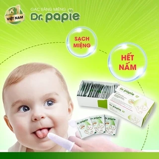 Hộp 30 gói gạc rơ lưỡi Dr Papie vệ sinh răng miệng cho bé