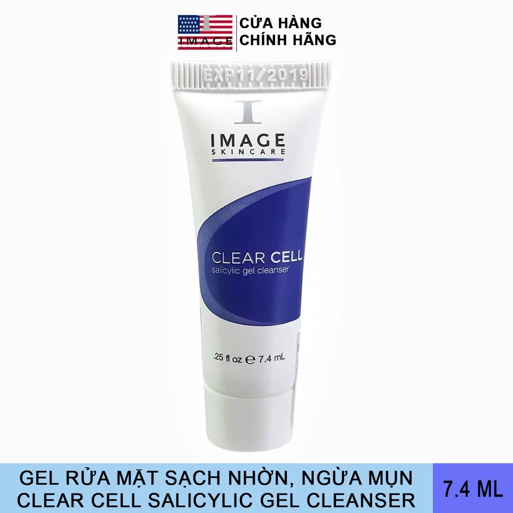 Gel rửa mặt sạch nhờn, ngừa mụn Image Skincare Clear Cell Salicylic Gel Cleanser 7.4 ml