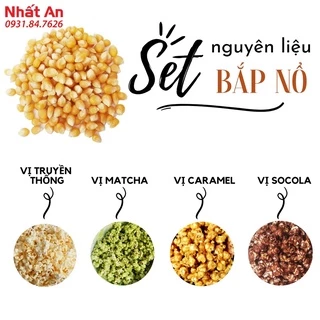 Set nguyên liệu làm bắp rang bơ nhiều vị (bao gồm 500gr bắp hạt + 200gr bơ dầu)