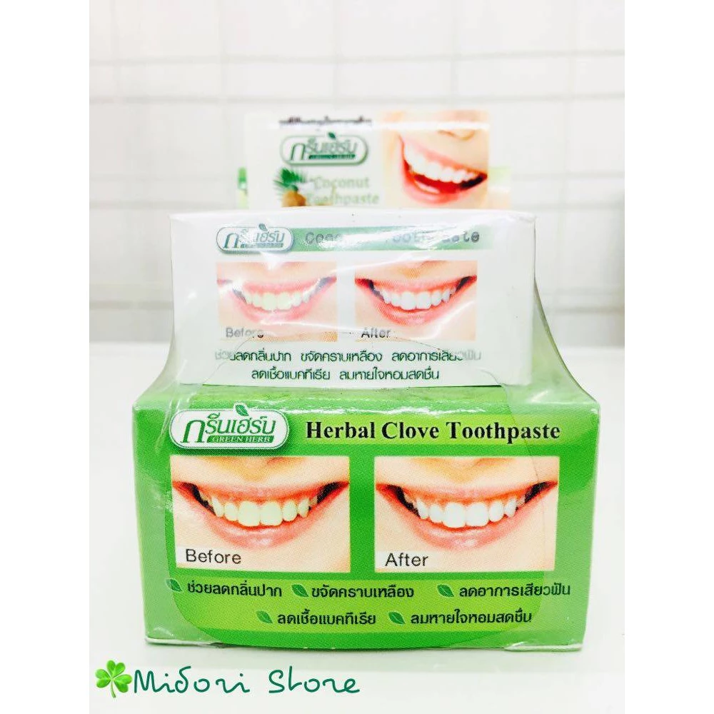 Kem trắng răng Thảo dược Herbal Clove Toothpaste Thái Lan (Có Tặng Hủ Nhỏ)